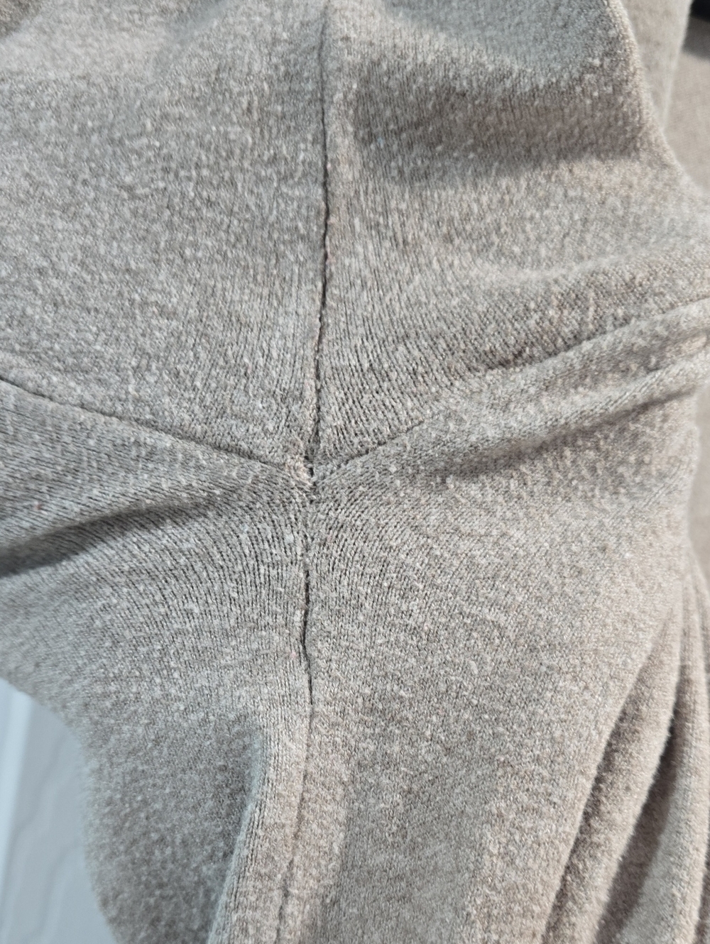 Cyrus Light Gray/Taupe Open-Front Cardigan with Pockets - Picture 5 of 10